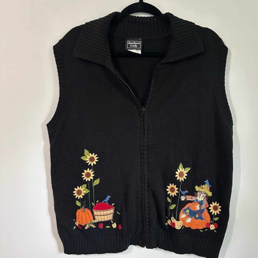 Southern Lady Women’s FallBlack Knit Sweater Vest